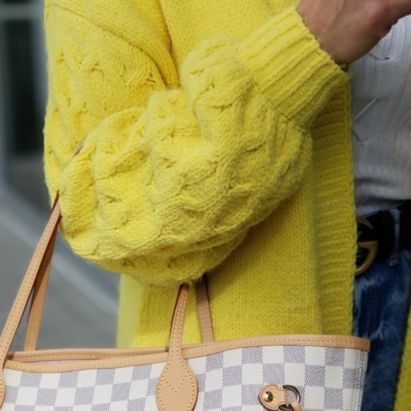 KANARY Soft Cardigan Yellow Knit … - Picture 4 of 5